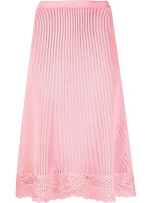 Balenciaga pointelle-knit slip skirt - Pink