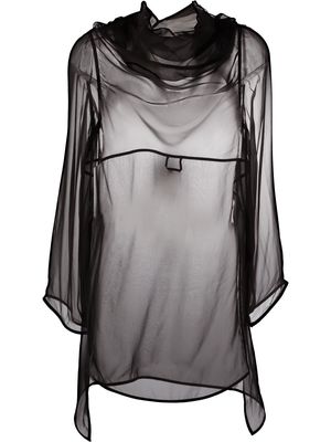Rick Owens cowl-neck silk shirt - Black