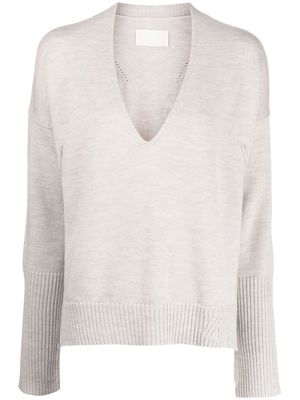Zadig&Voltaire V-neck knitted jumper - Neutrals