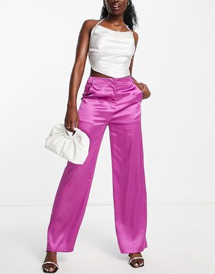 Ei8th Hour wide leg tailored pants in purple