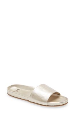Beek Gallito Leather Slide Sandal in Platinum