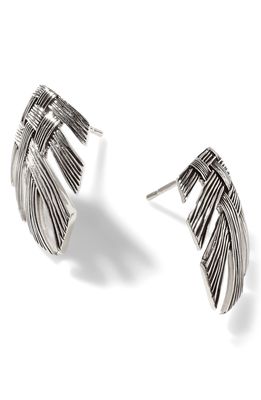 John Hardy Bamboo Woven Earrings in Silver