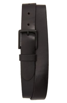 AllSaints Leather Belt in Black/Matte Black