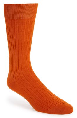 Drake's Merino Wool Blend Socks in Orange