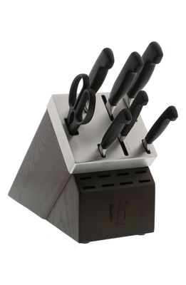 ZWILLING Four-Star 8-Piece Knife & Self Sharpening Block Set in Brown