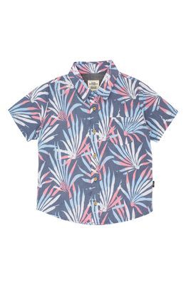 Feather 4 Arrow Kids' Palm Daze Short Sleeve Button-Up Shirt in Nvy