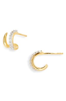 Missoma 18K Gold Vermeil Pave Double Claw Huggie Earrings