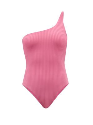Melissa Odabash - Palermo One-shoulder Ribbed Swimsuit - Womens - Bright Pink