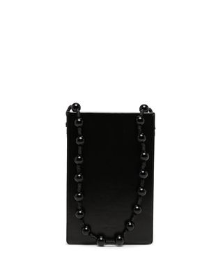 Low Classic beaded-handle leather shoulder bag - Black