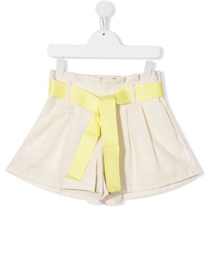 Moncler Enfant pleat-detail belted shorts - Neutrals