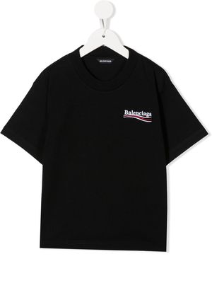 Balenciaga Kids logo-print cotton T-shirt - Black