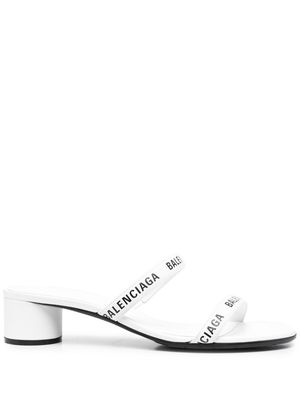 Balenciaga '45mm' logo-strap sandals - White