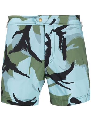 TOM FORD camouflage-print swim shorts - Blue