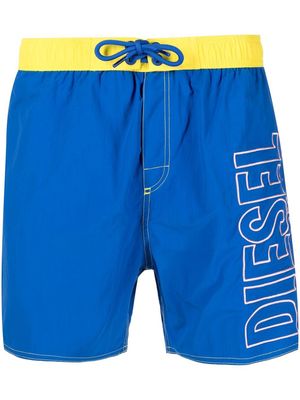 Diesel embroidered-logo swim shorts - Blue
