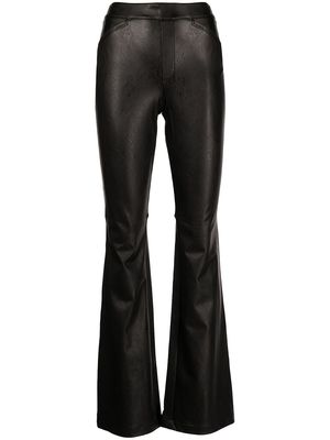 Spanx faux-leather four-pocket flared trousers - Black