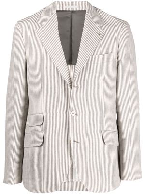 Brunello Cucinelli striped single-breasted blazer - Brown