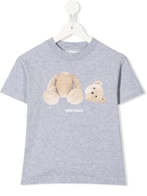 Palm Angels Kids teddy bear print T-shirt - Grey