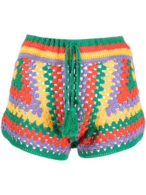 MC2 Saint Barth crochet-style drawstring shorts - Green