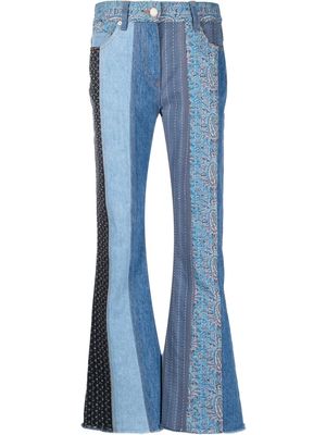 ETRO patchwork flared jeans - Blue