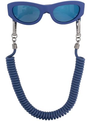 Dolce & Gabbana Eyewear logo-plaque detail sunglasses - Blue