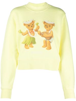 Palm Angels teddy-print crew-neck sweatshirt - Yellow