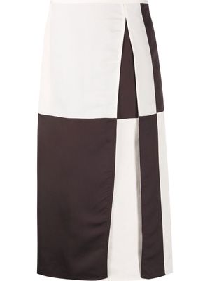Jil Sander colour-block midi skirt - Neutrals