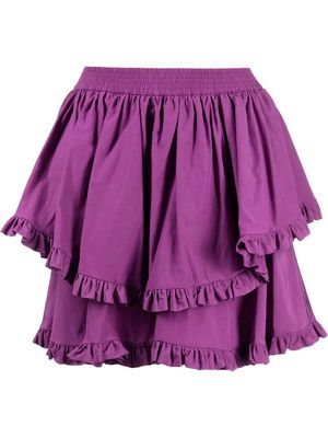 MSGM ruffle-detail tiered skirt - Purple