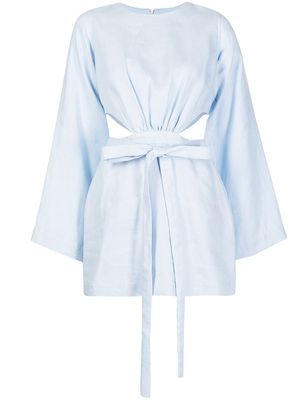 BONDI BORN cut-out detail tied-waist dress - Blue