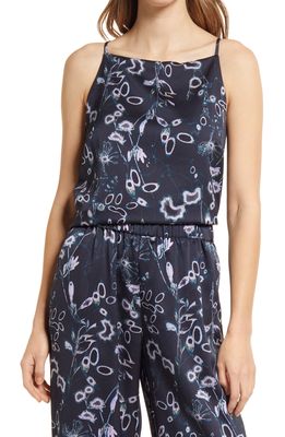 Nordstrom Square Neck Camisole in Navy Night Blue Dried Floral