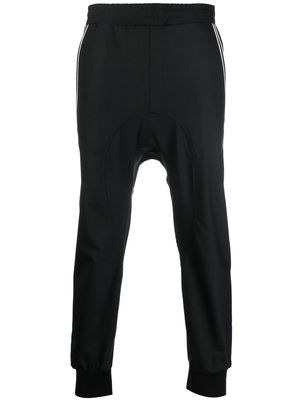 Neil Barrett stripe-trim dropped-crotch track pants - Black