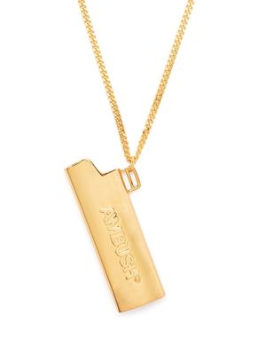 AMBUSH logo lighter case pendant necklace - Gold
