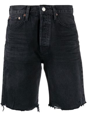 AGOLDE high-rise straight denim shorts - Black