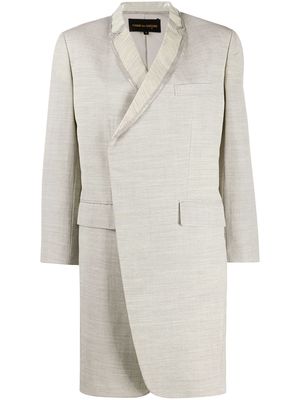 Comme Des Garçons Pre-Owned 1992 vinyl shawl lapel coat - Grey