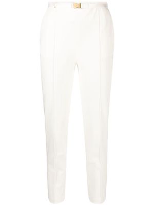 Elisabetta Franchi high-waist slim-cut trousers - White