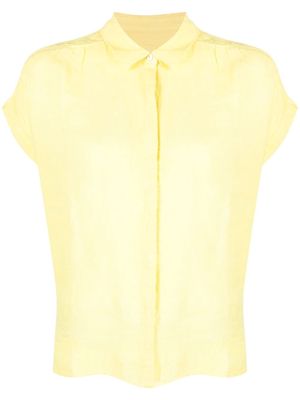 120% Lino cap-sleeve linen shirt - Yellow