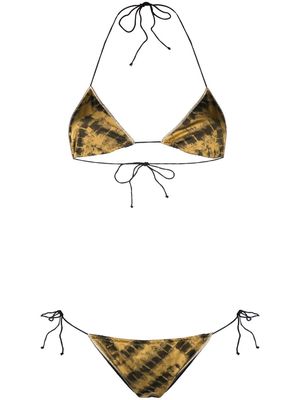 Oséree tie-dye print halterneck bikini - Gold