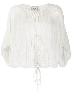 Alysi printed sheer blouse - White