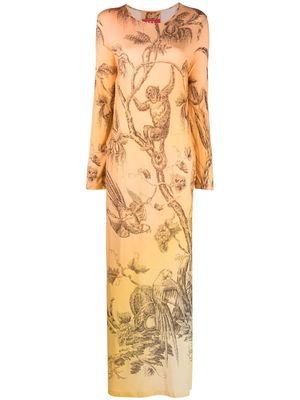 F.R.S For Restless Sleepers Ince jungle-print maxi dress - Orange