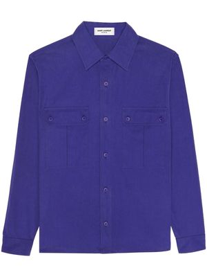 Saint Laurent cargo pocket shirt - Blue