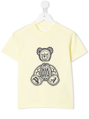 Palm Angels Kids teddy-print short-sleeve T-shirt - Yellow