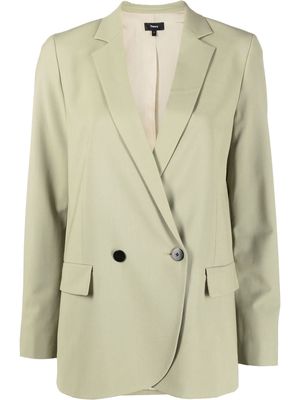 Theory double-breasted wool blazer - Green