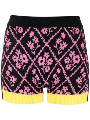 CORMIO floral knit shorts - Black