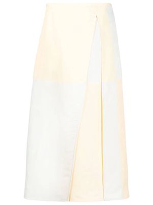 Jil Sander colour-block midi skirt - Yellow