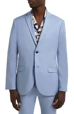 RIVER ISLAND Textured Skinny Suit Jacket in Light Blue