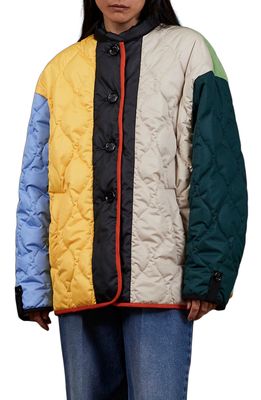 Meryll Rogge Colorblock Quilted Jacket in Multicolor