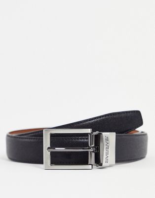 River Island pebbled keeper belt in black