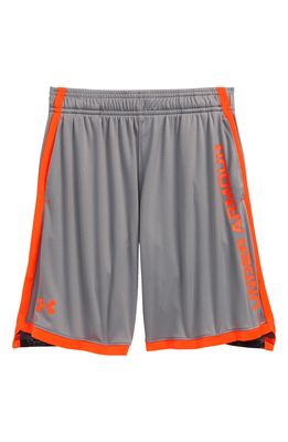 Under Armour Kids' UA Stunt 3.0 Performance Athletic Shorts in Concrete