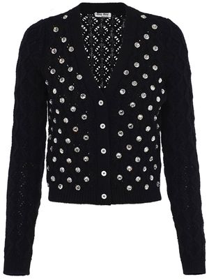Miu Miu crystal-embellished cashmere cardigan - Black