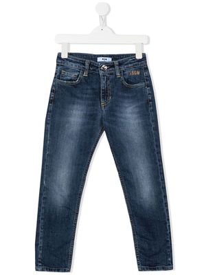 MSGM Kids dark-wash straight-leg jeans - Blue