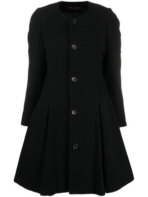 Comme Des Garçons Pre-Owned 1989 collarless flared coat - Black